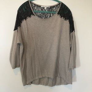 Lauren Conrad Lace Shoulder Sweater